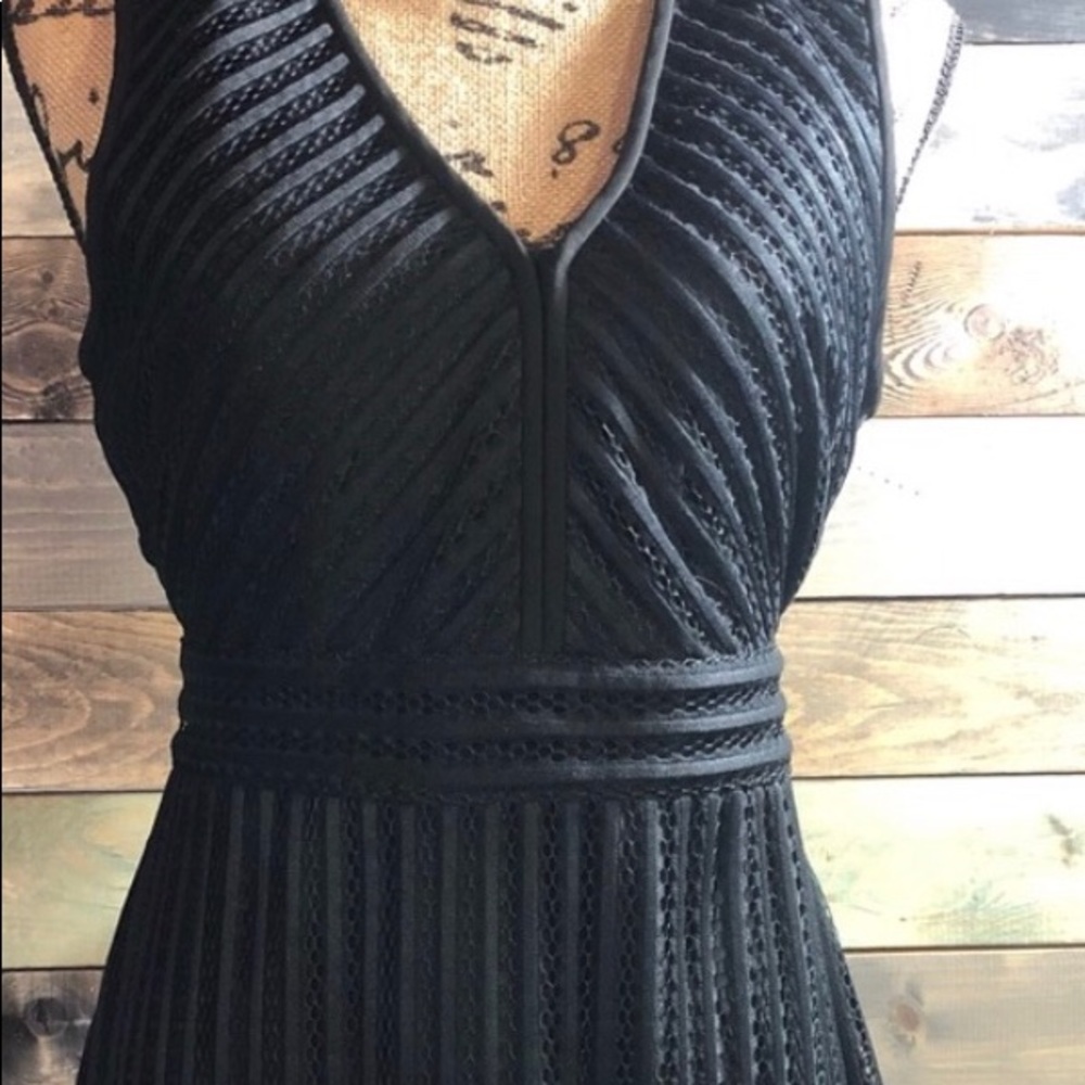 *LBD* J. Crew Black Petite Striped Eyelet Dress